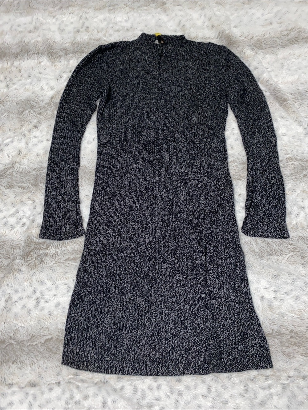 BCBGMaxAzria Black Heather Long Sleeve Knit Dress